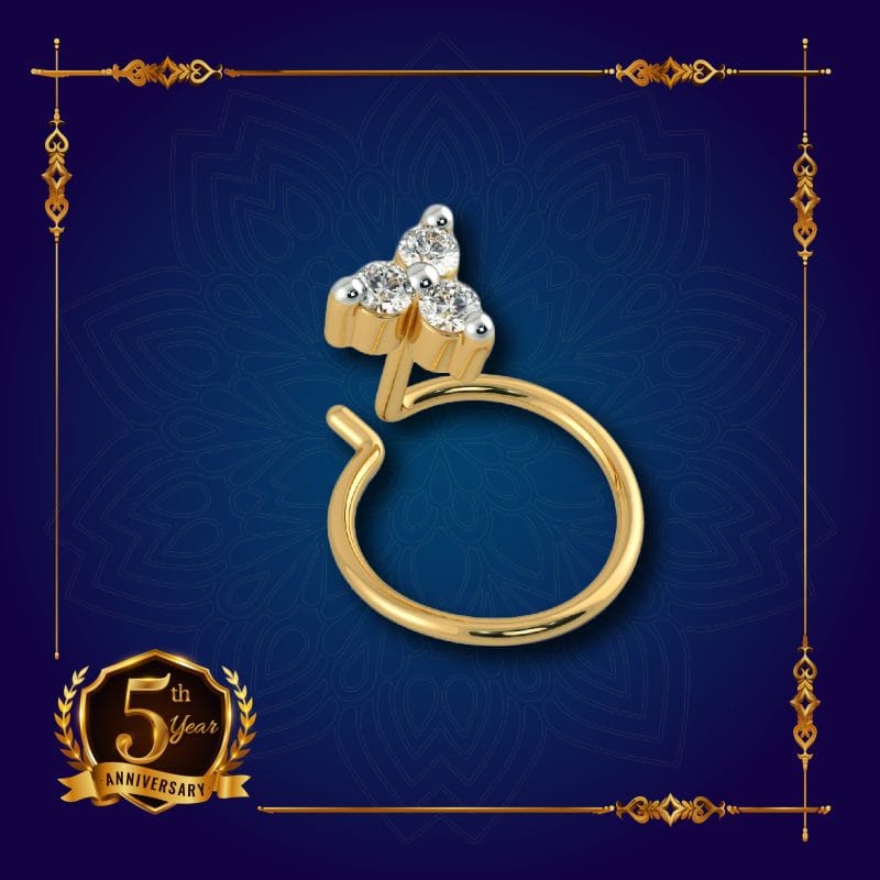 The Arbutus Nose Pin Round 3 stone